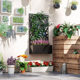 Raised Garden Bed with Trellis, Freestanding/Wall Mounted Metal Garden Box with Privacy Panel