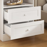 Nightstand with Charging Station 2 Drawers Bedside Table Set of 2