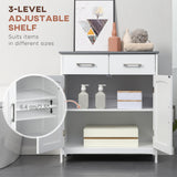Freestanding Bathroom Cabinet, Storage Cupboard with 2 Drawers, Adjustable Shelf