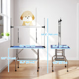 Table de toilettage pour chien avec 2 sangles de sécurité panier de rangement