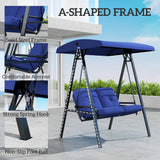 2-Seater Outdoor Porch Swing with Adjustable Canopy, Patio Swing Chair for Garden