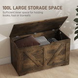 31.5 Inches Storage Chest, Storage Trunk with 2 Safety Hinges for Living Room