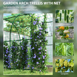 Garden Arch Trellis for Climbing Plants Outdoor, 7.1FT Tall Cucumber Trellis with Climbing Net for Backyard