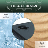 Square Umbrella Base with Wheels, 99 lbs Water or 132 lbs Sand Filled, with Double Adjustable Knob