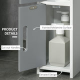 Meuble Colonne Salle de Bain Autoportant, Meuble de Rangement Étroit avec Étagères et Placards pour Salle de Bain