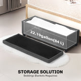 44 Inches Ottoman with Storage, Corduroy End of Bed Bench for Living Room