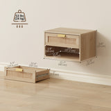 Floating Bedside Table Set of 2, Wall Mount Nordic Nightstands with Storage Drawer and Open Shelf for Bedroom
