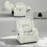 Fauteuil massant inclinable avec moteur sans balai silencieux, tissu acceptant les animaux de compagnie, fauteuil inclinable motorisé avec 2 positions mémoire