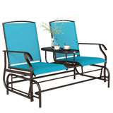 Chaise à bascule coulissante pour patio 2 personnes, causeuse à bascule extérieure, banc de mobilier de jardin