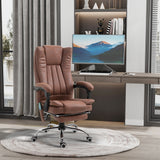 Fauteuil de bureau de massage vibrant 6 points en microfibre avec repose-pieds escamotable