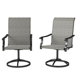 Outdoor Swivel Dining Chairs Set of 2, High Back Swivel Chairs with All Weather Mesh for Deck
