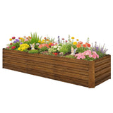 8'x2.6'x1.5' Galvanized Raised Bed, Large Elevated Planter Box for Growing Flowers