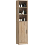 Tall Bathroom Cabinet, Slim 6-Tier Bathroom Floor Cabinet with 2 Doors and 4 Adjustable Shelves