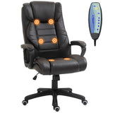 Massage Office Chair, High Back Executive Office Chair with 6-Point Vibration, Adjustable Height, Swivel Seat and Rocking Function