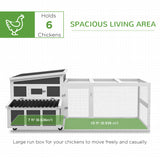 Wooden Chicken Coop, Rabbit Hutch with Large Run, Outdoor Poultry Cage with Nesting Box, Tray