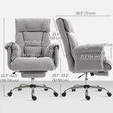 High Back Office Chair, Reclining Desk Chair with Footrest, Swivel Base, Rolling Wheels