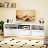 TV Stand with Storage, Modern Entertainment Center with 3 Cabinets and 3 Open Shelves, for TVs up to 85