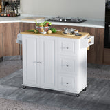 Kitchen Island on Wheels, Kitchen Cart with Drop Leaf, Drawers