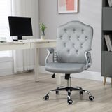 Vanity Office Chair, Velvet Computer Desk Chair with Swivel Wheels, Adjustable Height, Tilt Function