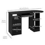 Computer Desk with Storage, Home Office Laptop Table with Shelves and Drawers, Modern Workstation Desk with Keyboard Tray