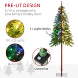 Sapin de Noël artificiel de 1,80 m avec lumières LED blanc chaud ou multicolores, base en acier