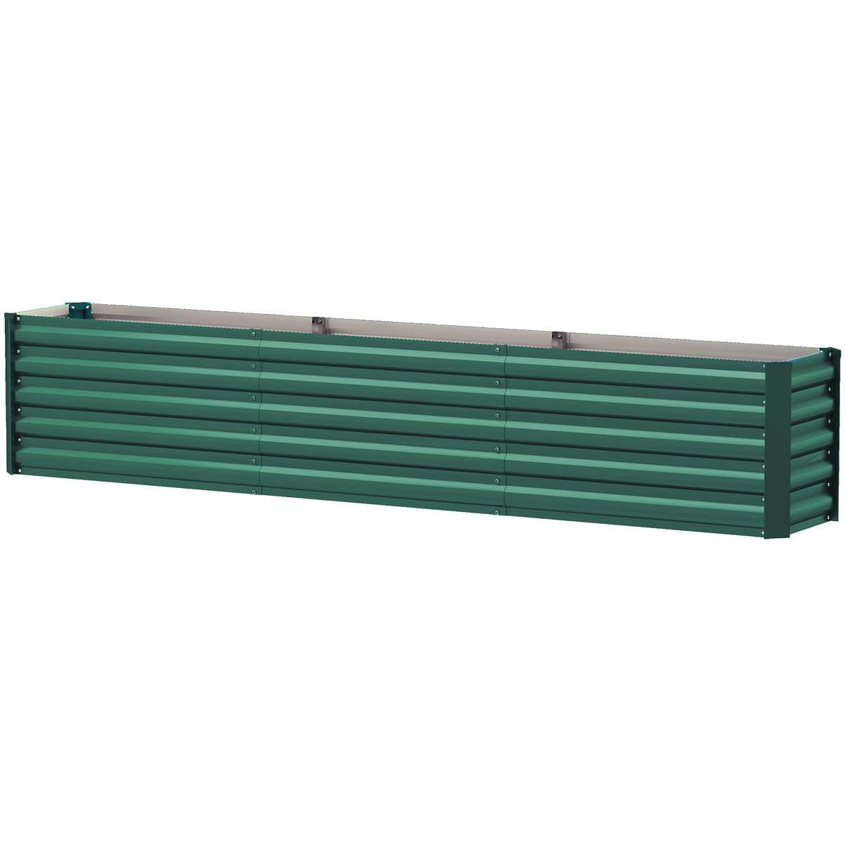 8 x 1.3 x 1.5ft Galvanized Raised Garden Bed, Reinforced Outdoor Planter Box with Open Bottom
