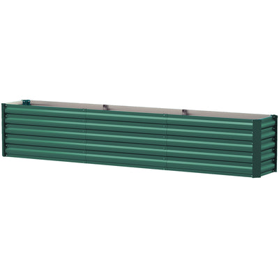 8 x 1.3 x 1.5ft Galvanized Raised Garden Bed, Reinforced Outdoor Planter Box with Open Bottom