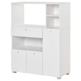Compact Kitchen Pantry Cabinet Server Hutch Storage Buffet with Microwave Oven Stand Drawer and Shelves