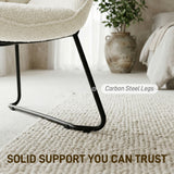 Accent Chair, Sherpa Fleece Armchair with Wide Backrest and Metal Legs