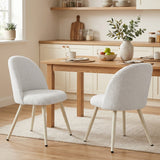 Dining Chairs Velvet Fabric Upholstered Kitchen Chairs Metal Legs Set of 2