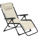 Folding Zero Gravity Chair, 5-Position Adjustable Outdoor Lounge Chair Recliner with Headrest