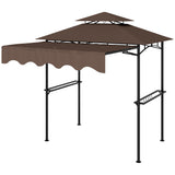 8' x 7.6' Grill Gazebo, 2 Side Shelves, 6 Hooks