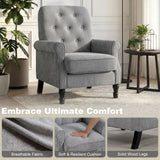Accent Chair, Mid-Century Modern Armchair with Thick Padded Seat, Solid Wood Legs