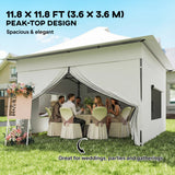 12 x 12 ft Pop Up Canopy Tent with Peak Top