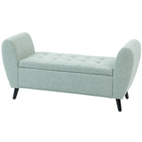 Banc de rangement capitonné avec accoudoirs