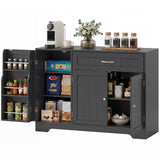 Armoire de rangement de cuisine moderne de 44 po avec tiroir, étagères réglables, garde-manger petite cuisine avec portes de rayons