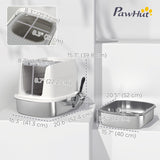 Large Stainless Steel Litter Box, Enclosed Metal Cat Litter Tray with Scoop