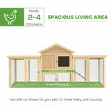 Wooden Chicken Coop, Outdoor Backyard Garden Large Rabbit Hutch with Nesting Box, Drawer