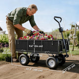 Chariot de jardin en acier, roues 10