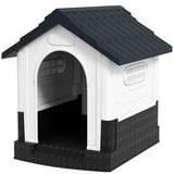 Outside Dog Kennel House with Windows, 64.5 x 57 x 66cm