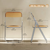 4 Pack Acrylic Foldable Chairs, Transparent Folding Chairs for Living Room
