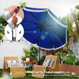 9FT Patio Umbrella Parasol, UPF 30+ Outdoor Market Umbrella with Crank, 8 Ribs, Push Button Tilt