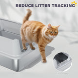 XL Stainless Steel Cat Litter Box for Big and Multiple Cats with High Wall Side