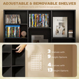 Media Storage Cabinet, 9-Tier DVD Shelf with 21 Adjustable Shelves, Holds 835 CDs, 500 DVDs or 640 Blu-rays