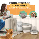 6-30lb Dog Food Storage Container Collapsible Design with Airtight Lids, Rolling Wheels