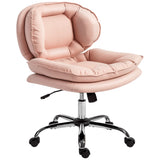 Criss Cross Chair, Swivel Wide Office Chair with Leathaire Upholstery