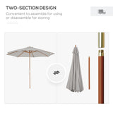 Parasol Patio Bois 10' x 8'