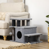 Cat Stairs Pet Steps for Couch Bed with Scratching Posts Condo Ball Toy