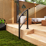 1-3 Step Handrails for Outdoor Steps, Metal Outdoor Stair Railing with Installation Kit