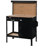Multipurpose Tool Workbench for Garage, Garage Bench with Storage Drawer, Lockable Cabinet